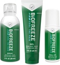 Biofreeze Bolesť Relief Roll-On 2,5 FL OZ, Gel 3 FL OZ, A sprej 3 FL OZ balenie odrody Topická bolesť Reliever pre svalovú hmotu a kĺby z artritídy, Backache, kmene, Bruises, Sprains (Backage May Vary)
