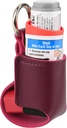 Beautyflier Astma Inhaler Holder, Trvanlivé Microfiber Kožené Cestovanie praktický inhalátor Keychain Holder pre deti a dospelých, Inhalátor nezahrnuté (červená)
