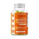 Vitamatic Cukor Bez obsahu vitamínu D3 50 000 IU Týždenná doplnok - 120 Pectin Based Gummy - Vitamín D Kapsule pre kosti, zuby a imunitnú podporu (50000 IU)