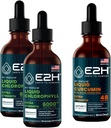 E2H: Chlorofylové tekuté kvapky (2 balenia - 4 Fl Oz) a tekuté kurkumín kurkumín (jednorazová fľaša - 2 Fl Oz)