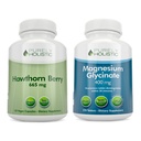 Čisto holistický Hawthorn Berry 665 mg + horčík Glycinát 400 mg + 150 kapsúl & 270 tabliet - Vegan Bundle - Made in The USA