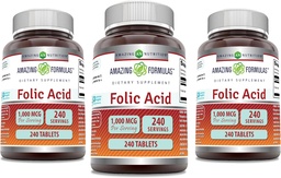 Amazing Formules Folic Acid 1000 mcg (1 mg) Tablety Doplnok 