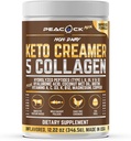 Kolagén Keto Coffee Creamer prášok 12.2 oz - Hydrolyzed Collagen Peptidy s kokosovým MCT olejom, B12, horčík, neochutený proteínový prášok, bezcukrový kávový krém na smoothies & Peking