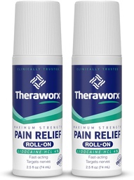 Theramorx Maximálna sila úľava bolesti Roll-On s lidokaínom, Fast-Acting - 2.5 Oz - 2 Počet