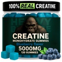 Kreatín Monohydrát Gummy pre mužov a ženy 5000mg - čučoriedky, 120 Počet pre 30 Slúži 