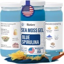 Biolore Wildcrafted Sea Moss Gel - Blue Spirulina 16 oz - Ochutený morský Moss Gel s esenciálnymi vitamínmi a stopovými minerálmi - Vegan Superfood - Made in USA, Gluten-free, No Added Sugar