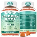 2 balenie Organic Valerian Root Gummies, Prírodný pokoj pomôcť relaxáciu, Bylinné doplnky pre podporu nálady, Melatonín zadarmo, non-GMO, Gluten zadarmo, Vegan, Zelená hroznová aróma, 120 Počet