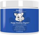 Happy Healthy Organs & Glands Supplement for Cats, Freezeed Raw Bovine Pečeň Tráva-Fed Kosť Kardio Srdce Obličkový pankreas, Bovine Thymus Železo Multi Organ Prášok, kĺby Cat Vitamíny 1.48 oz