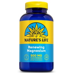 Prírody Život Obnovenie horčíka 500 mg - Dusičnan, malát, oxid Plus vitamín B-6 - Svaly a nervy Podpora - Lab Overené (250 Servings, 250 VegCaps)