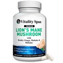 Lions Mane Supplement Kapsule - Huby extrakt: Chaga, Maitake, Reishi & Shiitake Huby 