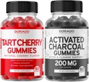 Tart Cherry (90 Gummies) Kyselina močová Podpora Výkonný Antioxidant so zelerovým semenom a Aktivovaný Charcoal (60 Gummies) Zdravý Detox & Cleanse - Formulované z organických kokosových škrupín - USA Made