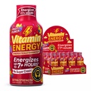 Vitamín Energy Immune+ Extra sila Energia Shot Fruit Punch 12 Balenie, 260mg Prírodný kofeín, B-vitamíny, Citicolín, Zelený čaj, Imunita & Focus Podpora, Zero Cukor, Gluten-free 1,93 fl oz
