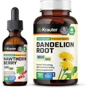 BIO KRAUTER Hawthorn Tincture 2 Fl. Oz. & Dandelion 100 kapsúl