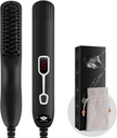 Vyrovnávanie bradavice Comb pre mužov - Upgrade Professional Electric Mens Vyrovnávanie brada Vykurovanie Kefa Prenosné Anti-Scad 5 Nastaviteľné teploty a LCD displej s nosným vakom