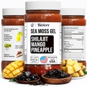 Biolore Wildcrafted Sea Moss Gel with Shilajit - Mango Ananás 16 oz - Ochutené more Moss Gel s esenciálnymi vitamínmi a stopovými minerálmi - Vegan Superfood - Made in USA, Gluten-free, No Added Sugar