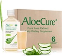 AloeCure USDA Organic Aloe Vera Juice Madein 12 Hrs of Harvest - Pure Aloe Juice Natural Digestive Supplement to Support Digestion, Immune System and Balanced Žalúdočná acidity, 6 x 500ml fľaše