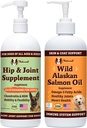 Natural Dog Company 32 oz. Bundle s Wild Aljašský lososí olej a tekutý glukozamín pre psy, Rybí olej doplnok, Joint a Hip podpora