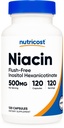 Nutricost niacín (bez Flush) Inozitol Hexanikotinát 500 mg, 120 kapsúl, vitamín B3