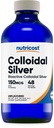 Nutricost Koloidné striebro 8oz - Kobaltové modré sklenené fľaše, bio-Aktívne koloidné striebro