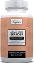 Advanced Sea Moss, Sea Moss Advanced vzorec, prémiové morské machy doplnok, Morské machy pilulky, Seamos doplnok, Írske Morské machy kapsule & Organic Bladderwrack & Burdock, & Black Pepper Extract, Seamos