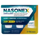 Nasonex 24HR Alergický nosový sprej, non-Drowsy, Scent-Free Mist,Allergy symptómy + nosové kongescie, plná sila predpisu, 120 sprejov (3 balenia)