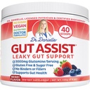 Dr. Danielle Gut Assist - Leaky Gut Repair Supplement Powder - Glutamín, Arabinogalactan, Licorice Root - podporuje IBS, Pálenie záhy, Bloating, Plyn, Zápcha, SIBO z, Berry Flavor