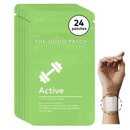 Dobré Patch Active Patch, Energetická podpora, Natural Patch s kofeínom, Beta Alanyne, Rhodiola, Plant Powered Wearable Wellness, Trvalá verzia (24 total Patches)