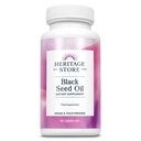 HERITAGE STORE Black Seed Oil Tekuté kapsuly 650 mg, Nigella Sativa Oil Supplement with Thymochinón, Omega 3 6 9, Antioxidant, Cholesterol, Digestive, Joint & Immune Support*, Vegan, 45 Serv, 90ct