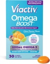 Viactiv Omega 3 Rybí olej Gumies. EPA DHA doplnok pre zdravie srdca a mozgu, 30 bez cukru Gumové vitamíny, 1 ks