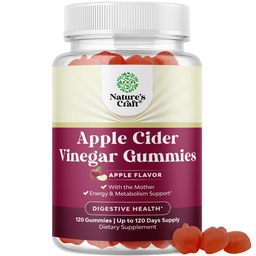 ACV Apple Cider Ocogar Gummies - Natural Energy Supplement ACV with Mother for Body Cleans Immune Support and Gut Health with Vitamin B12 and Beet Root - 120 Count