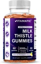 Vitamatic Milk Thitle Gummies- 10000 mg Equivalent Per Serving (od 50:1 Extract 200 mg) - Liver Detox & Anti Oxidant Health - Min. 80% Silymarin Flavonoidy - 60 Pectin Based Gummies