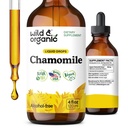 Divoké a organické harmančeky Kvety Tinktúra - Upokojujúce doplnok pre relaxáciu - harmančekový extrakt Tekuté kvapky - Vegan, cukor a alkohol - 4 fl oz