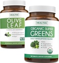 Olive Leaf Extract & Organic Super Greens (4-Month Supply) Pure Plant Power Bundle of Olive Leaf Extract (120 Kapsule) Super Strength & Organic Super Greens (180 Tabets) Organic Superfood