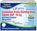 Ohm Loratadine 10 mg Alergická medicína - Non Drowsy Allergy Relief Allergy Allergy, 24 hodín Antihistaminika, Orally Disintegring Tablets, Efektívna úľava, pre vek 6 a up - 30 Počet