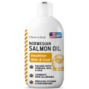 Lososový olej pre psov - Premium Fish Oil for Skin and Coat Health - Omega 3 Supplement - Svrbenie kože - 8 oz Liquid - Norwegian Dog Salmon Oil - Essential Dog Supplement