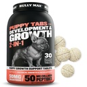 Bully Max 2-in-1 Puppy Vitamíny - 30 Žuvacie tablety pre rozvoj a rast šteňatá - Dog Treats, Vitamín & Supplements pre malé psy a veľké plemeno rastúce mláďatá - môžu byť použité ako jedlo Topper