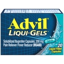 Advil Liqui-Gels Bolesť Reliever a horúčka Redukcia, Bolesť Medicína pre dospelých s Ibuprofen 200 mg pre bolesti hlavy, Backache, Menstrual Bolesť a bolesť kĺbov Relief - 20 Tekuté naplnené kapsuly