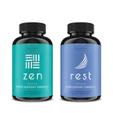 WellPath Zen Mood Support + Rest Valerian Root Sleep Aid Doplnky 2 Balenie - Ultimate Kombinácia pre pokojnú náladu, energie a prírodné spánok podpora - L-Theanine a ďalšie prírodné zložky - 60 Cts Každý