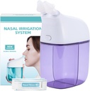 Systém zavlažovania nosa s 30 saline paketov, Sinus Rinse Machine, Sinus Sinus Cleaner Machine s nádržou na vodu a zber odpadu - Violet