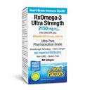 Prírodné faktory RxOmega-3 Ultra sila - Dietary Supplement for Brain & Heart Health Support - Eye Health Supplement with EPA & DHA - Supplement with Omega-3 Mastné kyseliny - 60 Softgels (30 Servings)