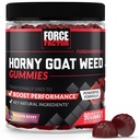 Force Factor Horny Kozie tráva Gumies pre mužov, Natural Muž Drive & Vitality Supplement with Ingredients for Superior Absorbtion, Delicious Passion Berry Flavor, Black, 90 Count