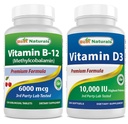 Najlepšie prírodné vitamín B12 6000 μg a vitamín D3 10000 IU