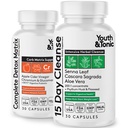 Youth & Tonic 15 dní Cleanse & Carb Matrix Support for Bloating, Gut & Metabolation Health, Break The Plateau, Feel Lighter & Energized, Colon Cleanser & Detox with ACV, Glucomannan, Chromium, 60 pilulky