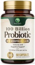 Probiotiká 100 miliárd CFU - 16 probiotických kmeňov s prebiotikami - Podpora Immune, zdravie Gut, PH, Príležitostná zápcha, plyn a ochabnutie - Supplement for Women & Muži, Stabilné police - 60 kapsúl