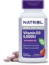 Natrol rýchlo rozpustí vitamín D3 5 000 IU, diétny doplnok pre zdravie kostí a kĺbov, doplnok na podporu kostí, 90 tabliet, 90 dní