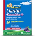 Children's Claritin Chewables 24 hodinová úľava od alergie, Non Drowsy Kids Allergy Medicine, Grape Antihistaminic Chewable Tablety, 30 Počet
