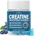 Monohydrát kreatínu Gummy pre mužov a ženy, žuvačky Monohydrát kreatínu pre svalovú silu, svalový Builder, energie Boost, Gumies pre-cvičenie (60 gróf) - čučoriedková chuť