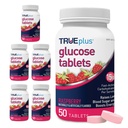 TRUeplus® Glukóza Tablety, Malinová príchuť - 50 Počet (Pack of 6)
