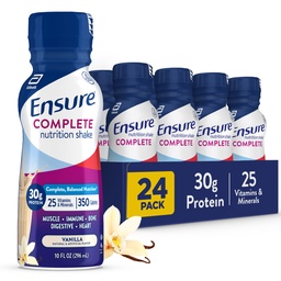 Uistite sa, COMPLETE Vanilla Nutrition Shake, Kompletné, Vyvážená náhrada jedla, Pripravený na pitie, 30g proteínu, 25 vitamínov a minerálov, 10 fl oz