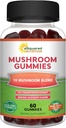 aSquared Nutrition Mushrom Gummies - 10x Complex Supplement - Lions Mane, Turkey Tail, Reishi, Cordyceps, Chaga - Energy, Focus, Immune Support pre mužov a ženy - Nahradiť prášok, Kapsule a tabletky